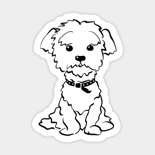 Sketch Funny dog maltese Sticker